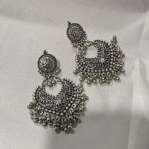 Elegant Silver Chandelier Earrings